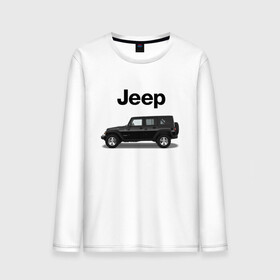 Мужской лонгслив хлопок с принтом Jeep Wrangler , 100% хлопок |  | america | avto | car | v8 | машина | скорость