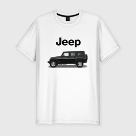 Мужская футболка хлопок Slim с принтом Jeep Wrangler , 92% хлопок, 8% лайкра | приталенный силуэт, круглый вырез ворота, длина до линии бедра, короткий рукав | Тематика изображения на принте: america | avto | car | v8 | машина | скорость