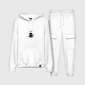 Женский костюм хлопок (с толстовкой) с принтом Ангел и Дьявол ,  |  | ангел и демон | добро и зло | дьявол | нимб | смайлик | улыбка | эмодзи