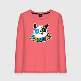 Женский лонгслив хлопок с принтом Панда , 100% хлопок |  | crazy panda | panda | безумная панда | безумная пандочка | веселая панда | весёлая пандочка | панда | пандочка