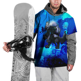 Накидка на куртку 3D с принтом Фенрир , 100% полиэстер |  | predator | scratch | snow | snowdrift | winter | wolf | волк | зима | снег | сугроб | хищник | царапина