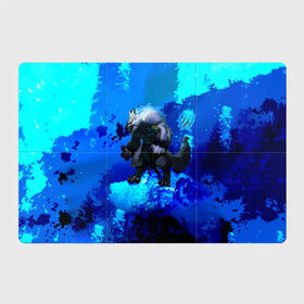 Магнитный плакат 3Х2 с принтом Фенрир , Полимерный материал с магнитным слоем | 6 деталей размером 9*9 см | predator | scratch | snow | snowdrift | winter | wolf | волк | зима | снег | сугроб | хищник | царапина