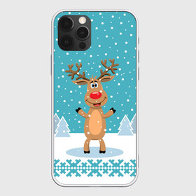 Чехол для iPhone 12 Pro Max с принтом Иди обниму! - Рудольф , Силикон |  | 2021 | new year | деда мороза | зима | к нам приходит | клауса | костюм | новогодний | новый год | праздник | рога | рождество | рудольф | санты | снег | снежинки | снежок | узоры | холодно