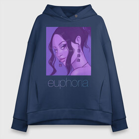 Женское худи Oversize хлопок с принтом сериал Euphoria_Медди , френч-терри — 70% хлопок, 30% полиэстер. Мягкий теплый начес внутри —100% хлопок | боковые карманы, эластичные манжеты и нижняя кромка, капюшон на магнитной кнопке | zendaya | зендея | ру беннетт | сериал euphoria | эйфория