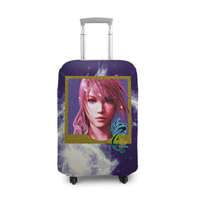 Чехол для чемодана 3D с принтом Final Fantasy , 86% полиэфир, 14% спандекс | двустороннее нанесение принта, прорези для ручек и колес | girl | hieroglyph | portrait | девушка | иероглиф | портрет