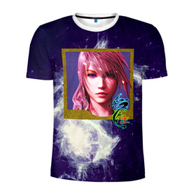 Мужская футболка 3D спортивная с принтом Final Fantasy , 100% полиэстер с улучшенными характеристиками | приталенный силуэт, круглая горловина, широкие плечи, сужается к линии бедра | girl | hieroglyph | portrait | девушка | иероглиф | портрет