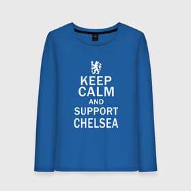 Женский лонгслив хлопок с принтом K C a support Chelsea , 100% хлопок |  | and | calm | champions | chelsea | football | keep | london | soccer | support | uefa | world cup | лига чемпионов | лондон | форма | формы | футбол | челси