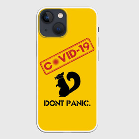 Чехол для iPhone 13 mini с принтом Dont Panic (covid 19) ,  |  | 19 | covid | covid 19 | dont | home | ncov | panic | stay | антивирус | антикоронавирус | без | белка | вирус | дома | ковид | корона | коронавирус | мой | оставайся | паники | руки | сиди