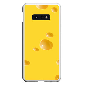 Чехол для Samsung S10E с принтом Реалистичный желтый сыр , Силикон | Область печати: задняя сторона чехла, без боковых панелей | еда | желтый | крыса | мышиный | мышь | прикольная | сыр | сырный | узор | фастфуд