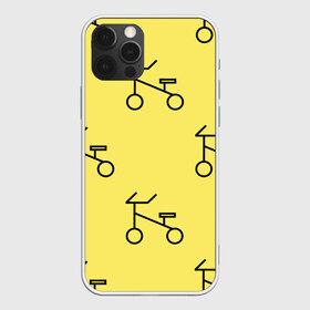 Чехол для iPhone 12 Pro Max с принтом Велосипеды на желтом , Силикон |  | велик | велосипед | велоспрот | желтый | кататься | летний | паттерн | покатушки | спорт | узор