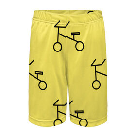 Детские спортивные шорты 3D с принтом Велосипеды на желтом ,  100% полиэстер
 | пояс оформлен широкой мягкой резинкой, ткань тянется
 | велик | велосипед | велоспрот | желтый | кататься | летний | паттерн | покатушки | спорт | узор