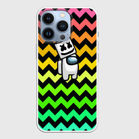 Чехол для iPhone 13 Pro с принтом Among Us Marshmello ,  |  | Тематика изображения на принте: 2021 | among us | impostor | space mafia | sus.puffballs united | амонг ас | амонг единорог | в космосе | импостор | инопланетяне | инопланетянин | маршмелло | новогодний амонг ас | ракета | с новым годом | самозванец