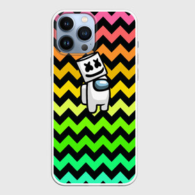 Чехол для iPhone 13 Pro Max с принтом Among Us Marshmello ,  |  | Тематика изображения на принте: 2021 | among us | impostor | space mafia | sus.puffballs united | амонг ас | амонг единорог | в космосе | импостор | инопланетяне | инопланетянин | маршмелло | новогодний амонг ас | ракета | с новым годом | самозванец