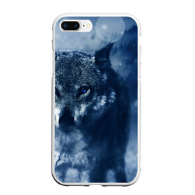 Чехол для iPhone 7Plus/8 Plus матовый с принтом Красивый волк , Силикон | Область печати: задняя сторона чехла, без боковых панелей | wolf | ауф | волк | волчонок | зима | синеглазый волк
