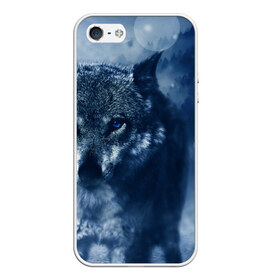 Чехол для iPhone 5/5S матовый с принтом Красивый волк , Силикон | Область печати: задняя сторона чехла, без боковых панелей | wolf | ауф | волк | волчонок | зима | синеглазый волк