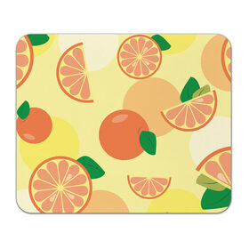 Коврик для мышки прямоугольный с принтом Апельсиновый летний узор , натуральный каучук | размер 230 х 185 мм; запечатка лицевой стороны | апельсин | апельсиновый | летний | оранжевый | паттерн | узор | фруктовый