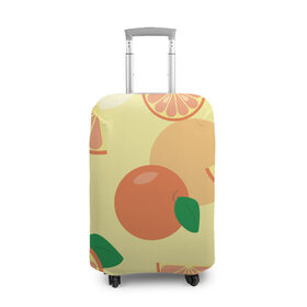 Чехол для чемодана 3D с принтом Апельсиновый летний узор , 86% полиэфир, 14% спандекс | двустороннее нанесение принта, прорези для ручек и колес | апельсин | апельсиновый | летний | оранжевый | паттерн | узор | фруктовый
