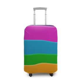 Чехол для чемодана 3D с принтом Разноцветные полоски , 86% полиэфир, 14% спандекс | двустороннее нанесение принта, прорези для ручек и колес | иллюзия | калейдоскоп | пейзаж | полосы | природа | радуга | свет | солнце