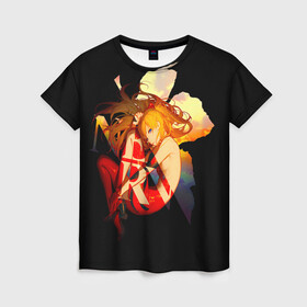 Женская футболка 3D с принтом Аска Евангелион Nerv , 100% полиэфир ( синтетическое хлопкоподобное полотно) | прямой крой, круглый вырез горловины, длина до линии бедер | anime | aska | eva | evangelion | girl | lengley | misato | nerv | rebuild of evangelion | аниме | аска | аска лэнгли | аска лэнгли сорью | ева | евангелион | евонгелион | ленгли | лэнгли | мисато | нерв | с аской | с евангелио