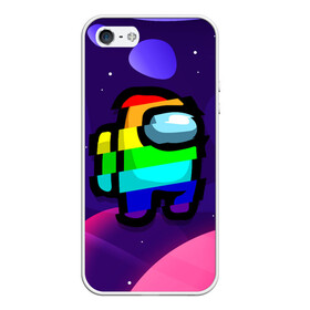 Чехол для iPhone 5/5S матовый с принтом AMONG US - RAINBOW SPACE , Силикон | Область печати: задняя сторона чехла, без боковых панелей | among | among us | amongus | crewmate | game | games | imposter | impostor | logo | monster | sabotage | shhh | амонг | амонг ас | амонгас | игра | игры | импостер | космос | крюмейт | лого | логотип | логотипы | монстр | саботаж | символ | сим