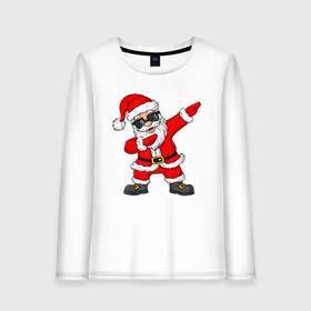 Женский лонгслив хлопок с принтом Dabing Santa , 100% хлопок |  | 2021 | 21 | 2k21 | 2к21 | chrystmas | dab | dabbing | dabing | dance | marry | new | santa | snow | xmas | year | год | годом | даб | даббинг | дабинг | дед | елка | елки | клаус | лес | мороз | настроение | новогоднее | новогоднему | новый | новым | по |