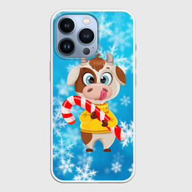 Чехол для iPhone 13 Pro с принтом Милый новогодний бычок ,  |  | 2021 | 7 января | bull | newyear | santa | бык | быки | бычок | год быка | дед мороз | корова | новогодние каникулы | новогодние праздники | новый 2021 | новый год | новый год 2021 | рождество | сани | санта | санта клаус