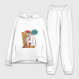 Женский костюм хлопок Oversize с принтом Санта ученый ,  |  | christmas | drawing | formula | gifts | new year | santa | santa claus | scientist | новый год | подарки | рисунок | рождество | санта | санта клаус | ученый | формула