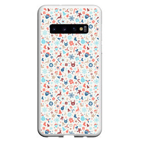 Чехол для Samsung Galaxy S10 с принтом Новогодняя Символика , Силикон | Область печати: задняя сторона чехла, без боковых панелей | Тематика изображения на принте: christmas | merry christmas | дед мороз | ёлка | елочные шары | игрушки | новый год | подарок | праздник | рождество | с новым годом | санта клаус | снежинки | украшения