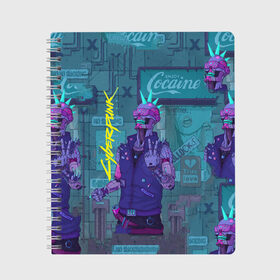 Тетрадь с принтом Cyberpunk 2077 , 100% бумага | 48 листов, плотность листов — 60 г/м2, плотность картонной обложки — 250 г/м2. Листы скреплены сбоку удобной пружинной спиралью. Уголки страниц и обложки скругленные. Цвет линий — светло-серый
 | cd project red | cyberpunk 2077 | keanu reeves | samurai | игра | киану ривз | киберпанк 2077 | самураи