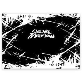 Поздравительная открытка с принтом Slava marlow , 100% бумага | плотность бумаги 280 г/м2, матовая, на обратной стороне линовка и место для марки
 | rap | slava marlow | артём готлиб | видеоблогер и рэпер | российский музыкальный продюсер | рэп | слава марлоу