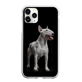 Чехол для iPhone 11 Pro матовый с принтом Bully , Силикон |  | bull terrier | dog | ears | eyes | fangs | jaw | muzzle | paws | saliva | tongue | бультерьер | глаза | клыки | лапы | нос | пасть | слюна | собака | уши | язык