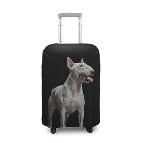 Чехол для чемодана 3D с принтом Bully , 86% полиэфир, 14% спандекс | двустороннее нанесение принта, прорези для ручек и колес | bull terrier | dog | ears | eyes | fangs | jaw | muzzle | paws | saliva | tongue | бультерьер | глаза | клыки | лапы | нос | пасть | слюна | собака | уши | язык