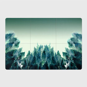 Магнитный плакат 3Х2 с принтом акварельный лес градиент , Полимерный материал с магнитным слоем | 6 деталей размером 9*9 см | Тематика изображения на принте: акварель | горы | деревья | дымка | ели | лес | нрадиент | олень | отражение | природа | рисунок | силуэты