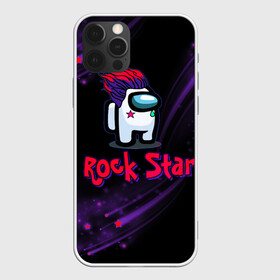 Чехол для iPhone 12 Pro с принтом Among Us Rock Star , силикон | область печати: задняя сторона чехла, без боковых панелей | 2021 | among us | impostor | space mafia | sus.puffballs united | амонг ас | амонг единорог | в космосе | гринч | импостор | инопланетяне | инопланетянин | новогодний амонг ас | ракета | с новым годом | самозванец | среди нас