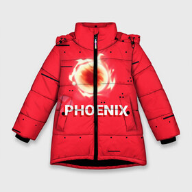Зимняя куртка для девочек 3D с принтом Phoenix , ткань верха — 100% полиэстер; подклад — 100% полиэстер, утеплитель — 100% полиэстер. | длина ниже бедра, удлиненная спинка, воротник стойка и отстегивающийся капюшон. Есть боковые карманы с листочкой на кнопках, утяжки по низу изделия и внутренний карман на молнии. 

Предусмотрены светоотражающий принт на спинке, радужный светоотражающий элемент на пуллере молнии и на резинке для утяжки. | new year | phoenix | phoenix valorant | valorant | valorant новогодний | агент валорант. | агент феникс | валорант | валорант новогодний | валорант узор | валорант феникс | игрок феникс | нг | новый год | орнамент | паттерн