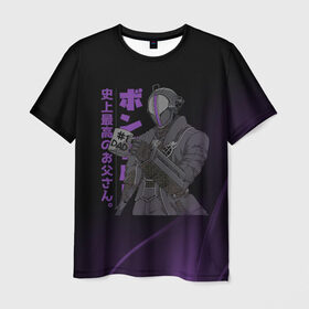 Мужская футболка 3D с принтом Anime | Dad #1 , 100% полиэфир | прямой крой, круглый вырез горловины, длина до линии бедер | anime | dad | аниме | анимешникам | анимэ | иероглиф | китай | мультики | неоновые лучи | папа | прикольная | робот | фиолетовый | чёрная футболка | япония