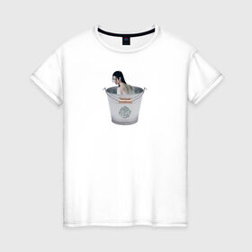 Женская футболка хлопок с принтом Лань Чжань в ведерке , 100% хлопок | прямой крой, круглый вырез горловины, длина до линии бедер, слегка спущенное плечо | ванцзи | ведро | гусу | магистр дьявольского культа | неукротимый | юмор