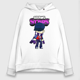 Женское худи Oversize хлопок с принтом Brawl Stars Edgar , френч-терри — 70% хлопок, 30% полиэстер. Мягкий теплый начес внутри —100% хлопок | боковые карманы, эластичные манжеты и нижняя кромка, капюшон на магнитной кнопке | bibi | brawl stars | crow | edgar | edgar brawl stars | kolett | leon | sandy | spike | sprout | surge | биби | боец | бравл старс | бравлер | вольт | герои | девочкам | детям | колетт | леон | логотипы игр | мальчикам | персонажи игр 