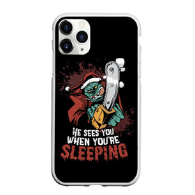 Чехол для iPhone 11 Pro Max матовый с принтом Монстр Санта , Силикон |  | art | bad santa | chainsaw | christmas | monster | new year | santa | арт | бензопила | монстр | новый год | рождество | санта