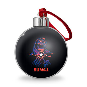 Ёлочный шар с принтом Sum 41 , Пластик | Диаметр: 77 мм | metall | music | punk | rock | sum 41 | альтернатива | метал | музло | музыка | панк | рок | сам 41