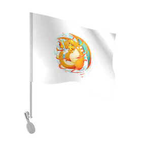 Флаг для автомобиля с принтом Пикачу и Чаризард , 100% полиэстер | Размер: 30*21 см | Тематика изображения на принте: charizard | pikachu | аниме | огонь | пикачу | покемоны | чаризард | электричество