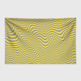 Флаг-баннер с принтом Волны Года , 100% полиэстер | размер 67 х 109 см, плотность ткани — 95 г/м2; по краям флага есть четыре люверса для крепления | 2021 | pantone | волны | гипнотический | иллюзия | линии | цвет года