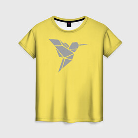 Женская футболка 3D с принтом Колибри pantone 2021 , 100% полиэфир ( синтетическое хлопкоподобное полотно) | прямой крой, круглый вырез горловины, длина до линии бедер | illuminating | pantone | ultimate grey | колибри | птицы