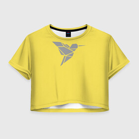 Женская футболка Crop-top 3D с принтом Колибри pantone 2021 , 100% полиэстер | круглая горловина, длина футболки до линии талии, рукава с отворотами | Тематика изображения на принте: illuminating | pantone | ultimate grey | колибри | птицы