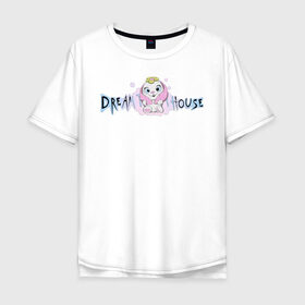 Мужская футболка хлопок Oversize с принтом Диана Астер DREAMTEAM HOUSE , 100% хлопок | свободный крой, круглый ворот, “спинка” длиннее передней части | dreamteam | dreamteamhouse | tiktok | блогер | диана астер | дримтим | тикток
