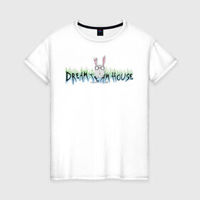 Женская футболка хлопок с принтом Максим Климчук DREAMTEAM HOUSE , 100% хлопок | прямой крой, круглый вырез горловины, длина до линии бедер, слегка спущенное плечо | 