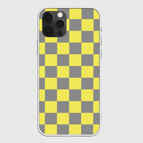 Чехол для iPhone 12 Pro Max с принтом Цвет года , Силикон |  | pantone | геометрия | желтый цвет | квадраты | серый цвет | цвета нового года