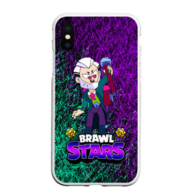 Чехол для iPhone XS Max матовый с принтом Brawl Stars Byron , Силикон | Область печати: задняя сторона чехла, без боковых панелей | Тематика изображения на принте: brawl stars | byron | byron brawl stars | crow | edgar | kolett | leon | sandy | spike | sprout | surge | байрон | биби | боец | бравл старс | бравлер | вольт | герои | девочкам | детям | колетт | леон | логотипы игр | мальчикам | перс