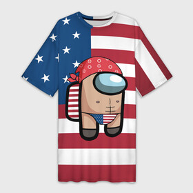 Платье-футболка 3D с принтом Among Us American Boy (Z) ,  |  | american | american boy | among us | among us 2 | amongus | impostor | innersloth | medbay | sus | usa | аманг ас | амонгас | амонгус | импостор | предатель | самозванец | среди нас