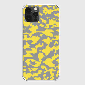 Чехол для iPhone 12 Pro Max с принтом Ultimate Urban Camo , Силикон |  | Тематика изображения на принте: 2021 | pantone | городской | желтый | камуфляж | пиксельный | урбан | цвет года